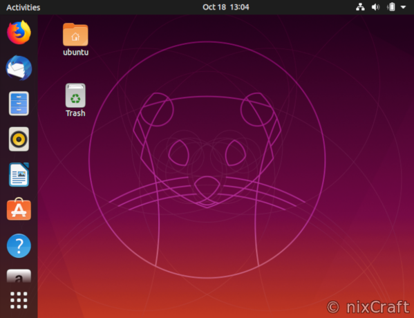 Ubuntu Linux 19.10 desktop